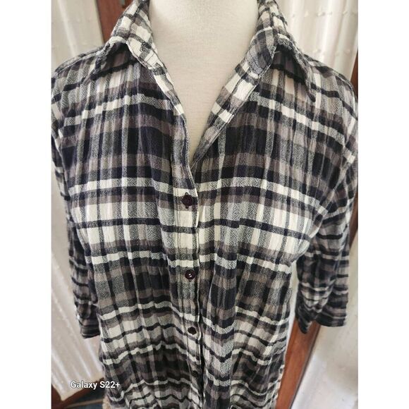 Company One plaid black and white button-up shirt - Picture 7 of 9